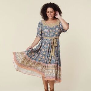 Spell Mossy Midi Dress in Evening